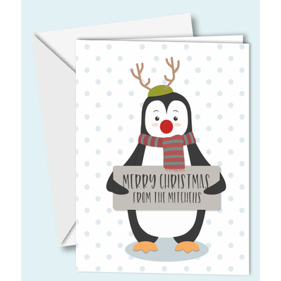 Personalised Penguin Christmas Cards
