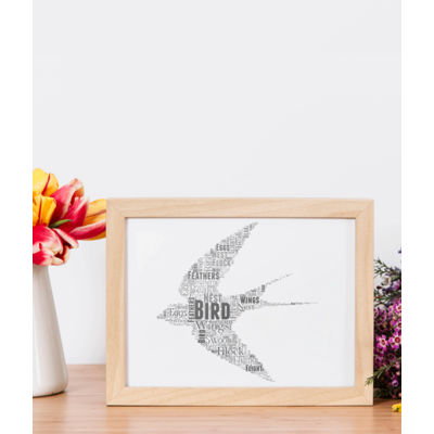 Personalised Flying Bird Word Art Print