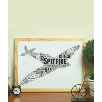 Personalised RAF Spitfire Plane Word Art