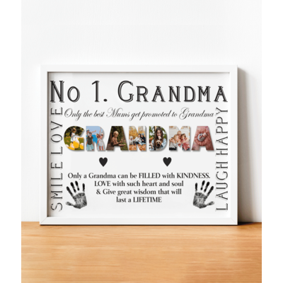 No 1 GRANDMA Personalised Photo Frame - Grandma Photo Gift