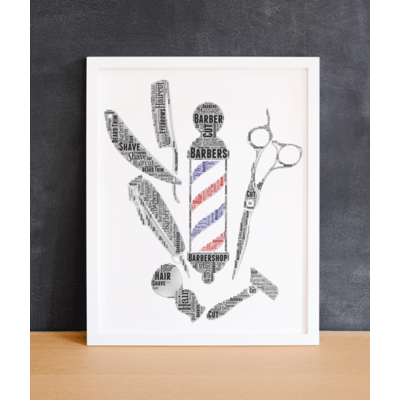 Personalised Barber Shop Word Art Gift