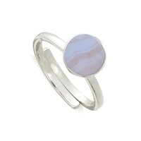 Image of Starman Adjustable Ring - Blue Lace Agate & Silver