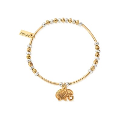 Decorated Elephant Bracelet - Gold & Silver