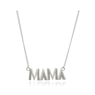 Art Deco Mama Necklace - Silver
