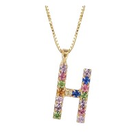 Image of Initial H Letter Necklace - Gold