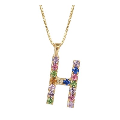 Initial H Letter Necklace - Gold