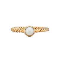 Image of Pearl & Twisted Ring - Gold