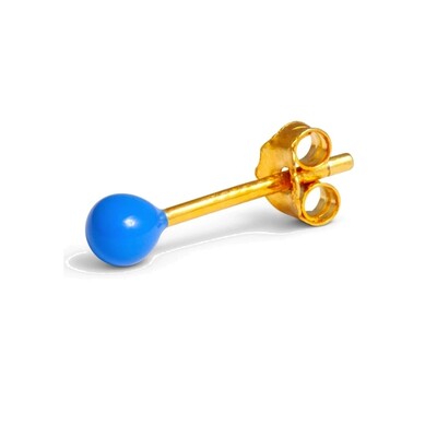 Single Colour Ball Earring - Blue
