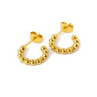 Image of Colour Ball Small Hoop Earrings - Gold