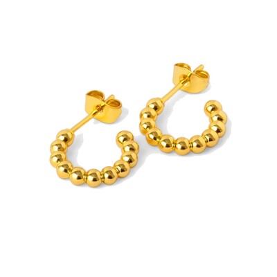 LULU COPENHAGEN Colour Ball Small Hoop Earrings Gold