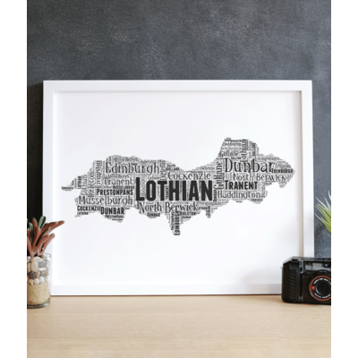 Lothian - Personalised Word Art Map