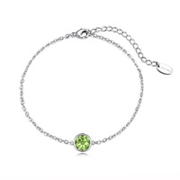 Image of Light Green Crystal Anklet Created with Swarovski&#174; Crystals