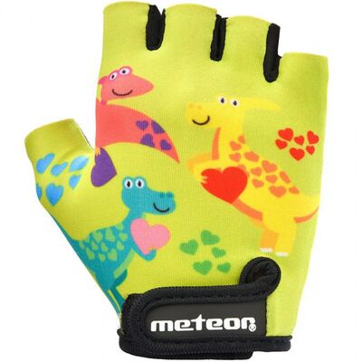 Meteor Junior Dino Cycling Gloves - Yellow
