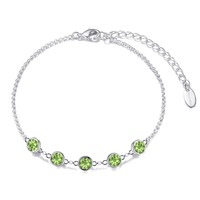 Image of Light Green Crystal Chain Bracelet Created with Swarovski&#174; Crystals