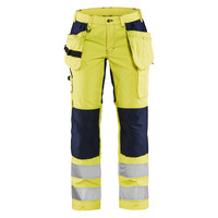 Image of Blaklader 7163 Womens High Vis Yellow Stretch Trousers
