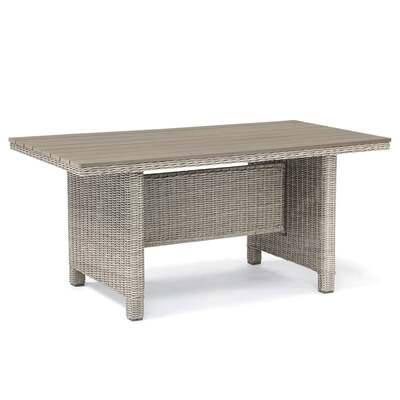 Kettler Palma White Wash Wicker Casual Dining Slat Top Table