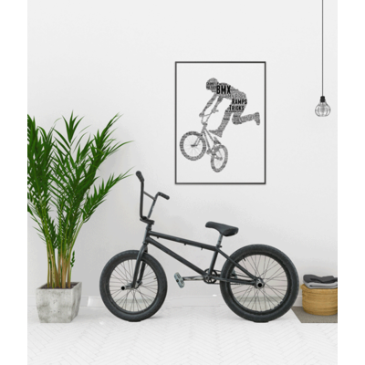 Personalised BMX Stunt Bike Word Art Gift