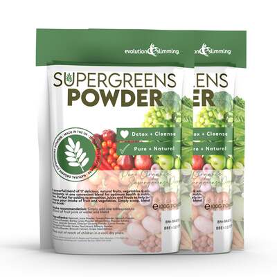 Super Greens Powder with 17 Super Fruits & Vegetables 100g Pouch - 2 Pouches (200g)