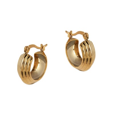 Lola Mini Ridge Gold Hoop Earrings