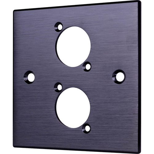 Black Wall Plate With D-Series Hole - 2 Gang