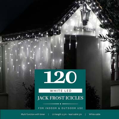 Noma Christmas White Multifunction Jack Frost Icicles With Clear Cable 120, 360, 720, 120 Bulbs