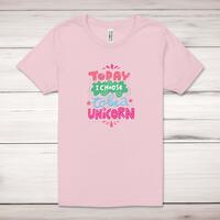 Today I Choose To Be A Unicorn Adult T-Shirt – Pastel Pink, 2XL