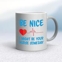 Be Nice Mug – Silver, 10oz