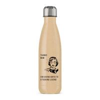 Thanks Mum Water Bottle – Gold Glitter, One