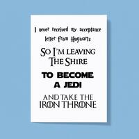 Take The Iron Throne Greeting Card – White, A5