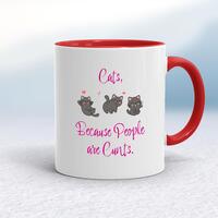 Cats, Because People Are Cunts Mug – White/Red, 10oz