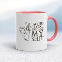 Losing My Shit Mug – White/Pink, 10oz