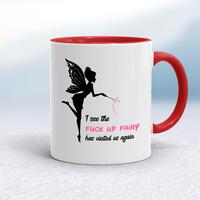 The Fuck Up Fairy Mug – White/Red, 10oz