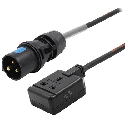16A Plug to 13A Socket with Titanex Rubber Cable 0.35m