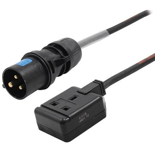 16A Plug to 13A Socket with Titanex Rubber Cable 0.35m
