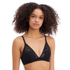 Calvin Klein Ultra-Soft Lace Plunge Bra - Black - 32D from Belle Lingerie