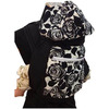 Image of Mei Tai With Hood And Pocket - Black Floral