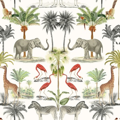 Mirrored Jungle Animals Wallpaper Multi Arthouse 924109