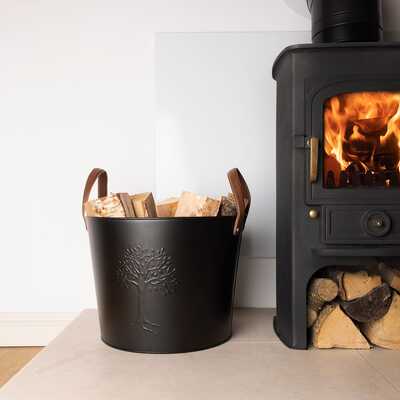 Snug Mulberry Large Leather Handle Log Bucket