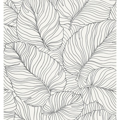 Isa Banana Leaf Wallpaper Black / White Grandeco A50901