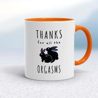 Thanks For All The Orgasms Mug – White/Orange, 10oz