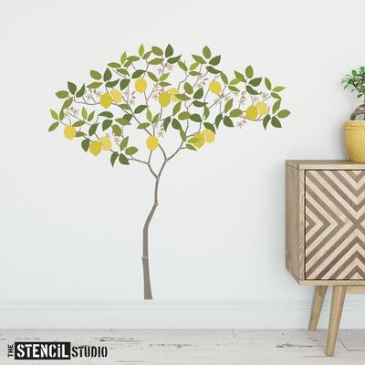 Triangle Tree with Lemons Stencil Pack - Size L-94.4 x 106cm (37x41.7inches)