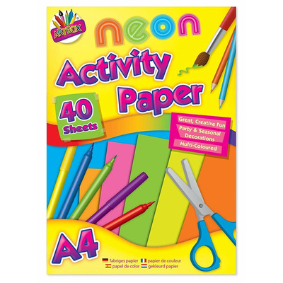 40 Sheets A4 Fluorescent Neon Paper Pad