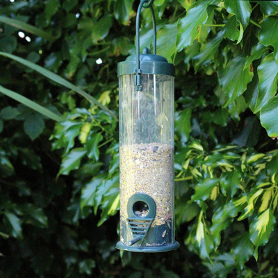 22cm Standard Green Plastic Hanging Garden Bird Seed Feeder