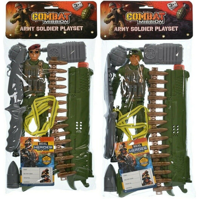 9pc Army Soldier Pretend Fight Action Playset