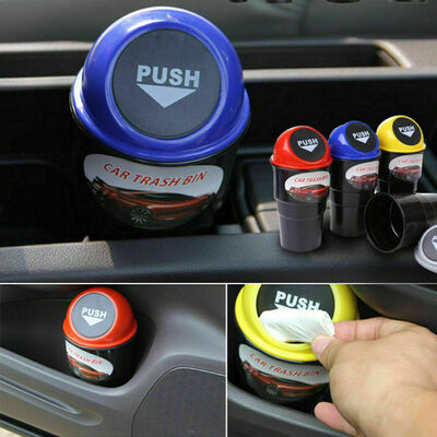 Portable 12cm Car Mini Trash Bin Plastic Cup Holder Ashtray - Red