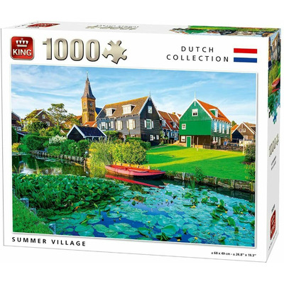1000 Piece Dutch Collection Jigsaw Puzzle Summer Village Rowboat River