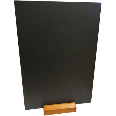 A5 Tabletop Blackboard Chalkboard Display Menu & Wooden Plinth Stand