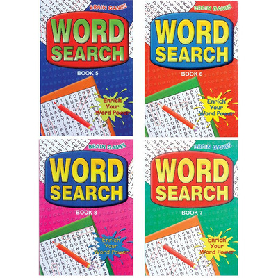 Set of Four A5 144 Page Word Search Puzzle Books - 2070