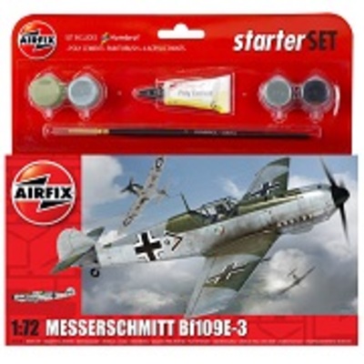 Airfix Messerscmitt Bf 109E-3 WWII Scale Model Starter Set 1:72 A55106