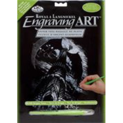 A4 Dragon Tower Silver Engraving Art Kit Scraper Foil Silf26
